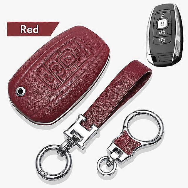 Leather Car Key Case Cover For LINCOLN MKC MKZ MKX MKT MKS Nautilus Navigator Aviator Keychain Holder Auto Accessories