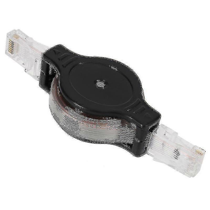 Mini 1.5m Network Internet Ethernet Retractable Cable (black)