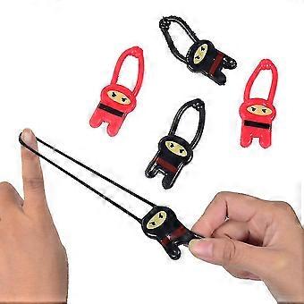 20pcs Ejection Ninja Decompression Artifact Rubber Ninja Flick Chicken Flying Ninja Flingers Stretchy Gift Children Fun Toy