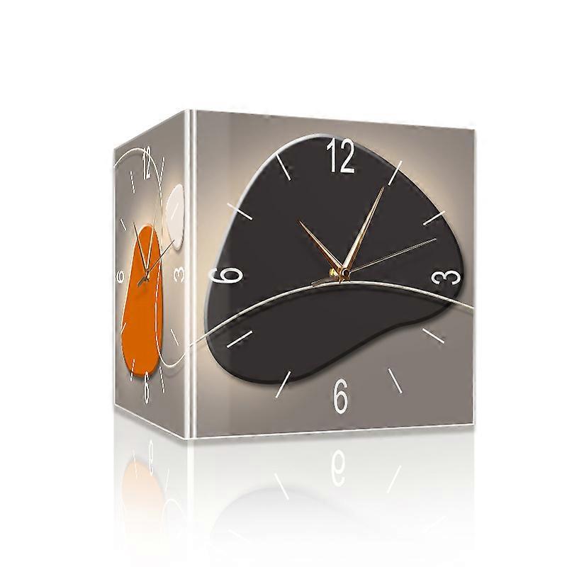 Wall clock living room creative clock wall lamp punch-free corner clock corner clock double-sided clock with lightNew for 2024 DG