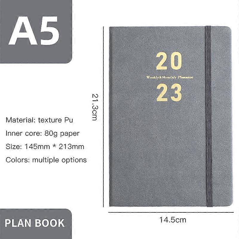 2023 A5 Schedule English Inside Page Notebook 365 Time Management Calendar Book Notepad Stationery Planner School Office Agenda