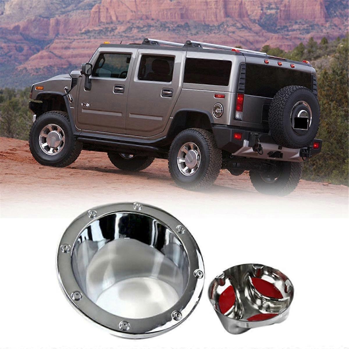 For H2 2003-2009 Car Fuel Door Bezel Gas Tank Cover Moulding Trim Chrome Cap Hatch Oil Filler Decor