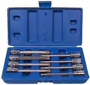 Box of 8 long Torx sockets T25 to T60 110 x 9.5 mm B1148
