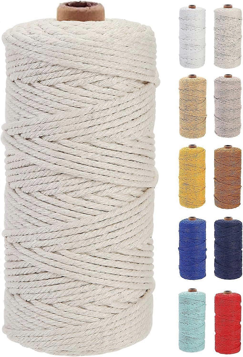 Macrame Cord,Premium Cotton Macrame Rope, 4 Strand Twisted Soft Cotton Cord