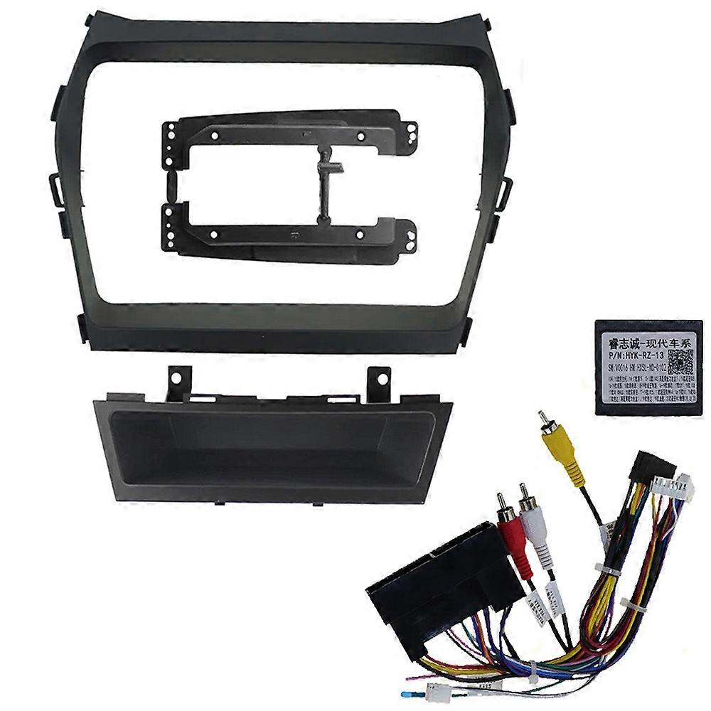 9 Inch 2 Din Car Frame Fascia Kit For Hyundai Ix45 Santafe Santa Feadapter Canbus Box Android Radio Dash Fitting Panel Maxcruz