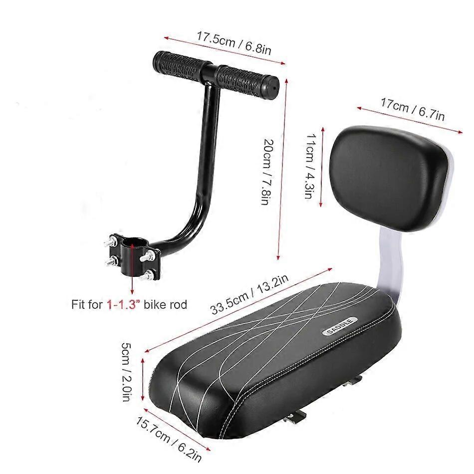 Bike Child Seat Bike Saddle with Back Rest Bicycle Back Seat MTB Bicycle Rear Rack Saddle PU Leather Cushion For Cycling Parts