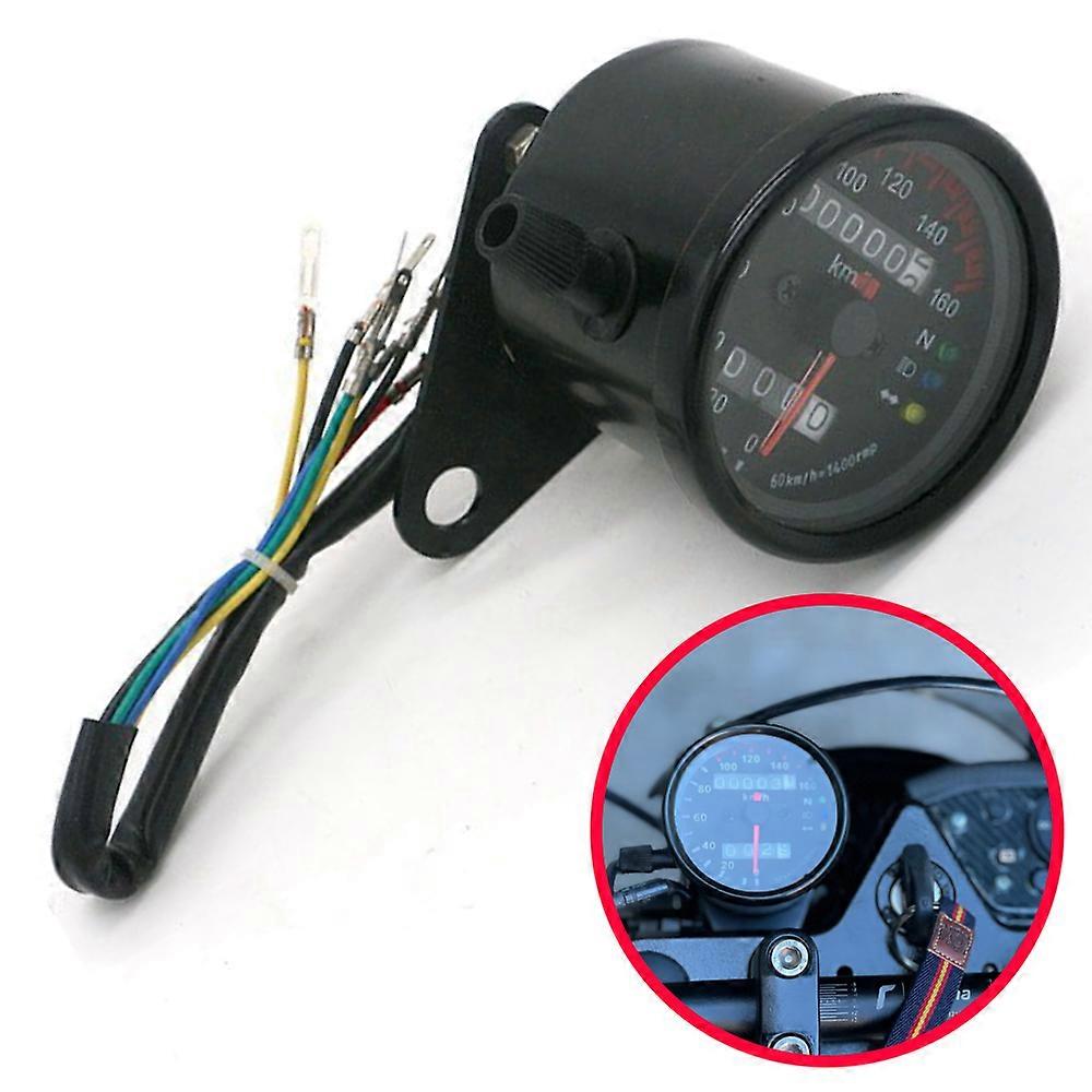 Universal Motorcycle Speedometer Odometer 12V Motorcycle Dual Speed Meter with LED Indicator Speedometer Motorcycle|Instruments|
