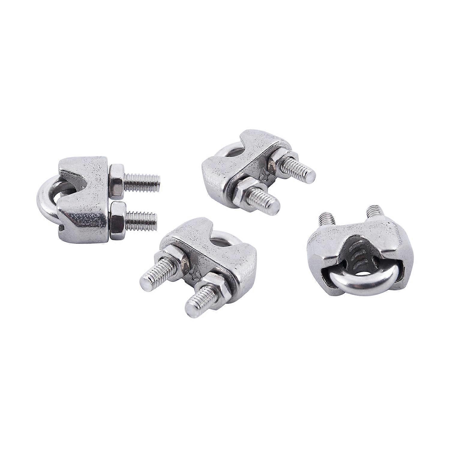 4pcs aço inoxidável grampo de clipe de sela para 5/32 polegadas 4mm cabos de aço