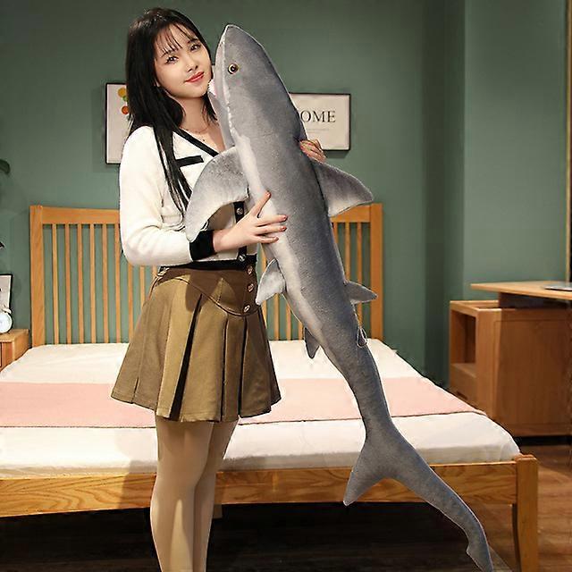 140cm Huge Simulation Bluefin Tuna Plush Toys Stuffed Soft Blue Marlin Makaira Mazara Plush Pillow Fish Toys Creative Decoration