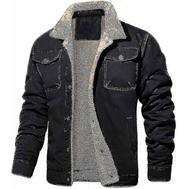 Men's Sherpa Jackets Winter Fleece Lined Casual Warm Cargo Coat