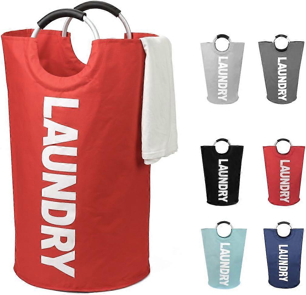 Laundry Baskets, Foldable Laundry Bag, Large Capacity Folding Laundry Baskets (Red