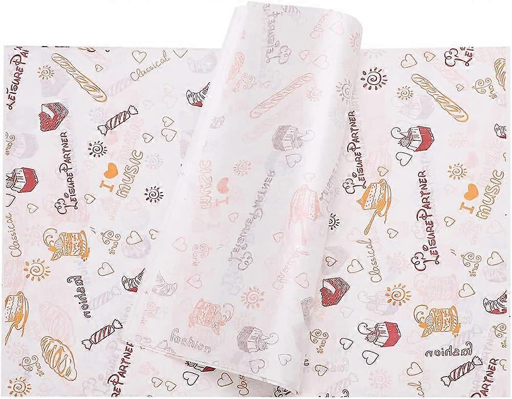 100 sheets, 14*10 inch vulcanized paper, food wrap baking paper, cheese paper, non-sticky, non-greasy pizza sandwich burger baking paper sheets.