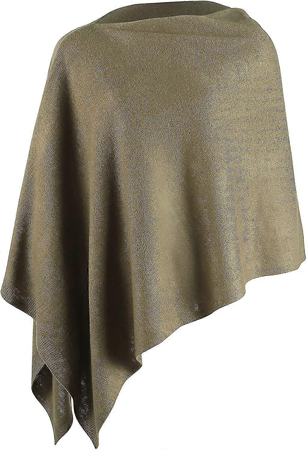 Donne Poncho Lightweight Solid Sweater Scialle Cape Knitted Pullover Eleganti Top da donna