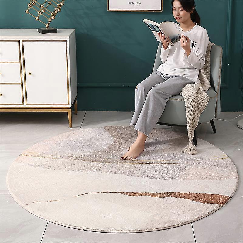 Nordic Abstract Living Room Carpet Modern Simple Bedroom Home Decor Area Rug Soft Plush Round Carpets Non-slip Chair Table Mat