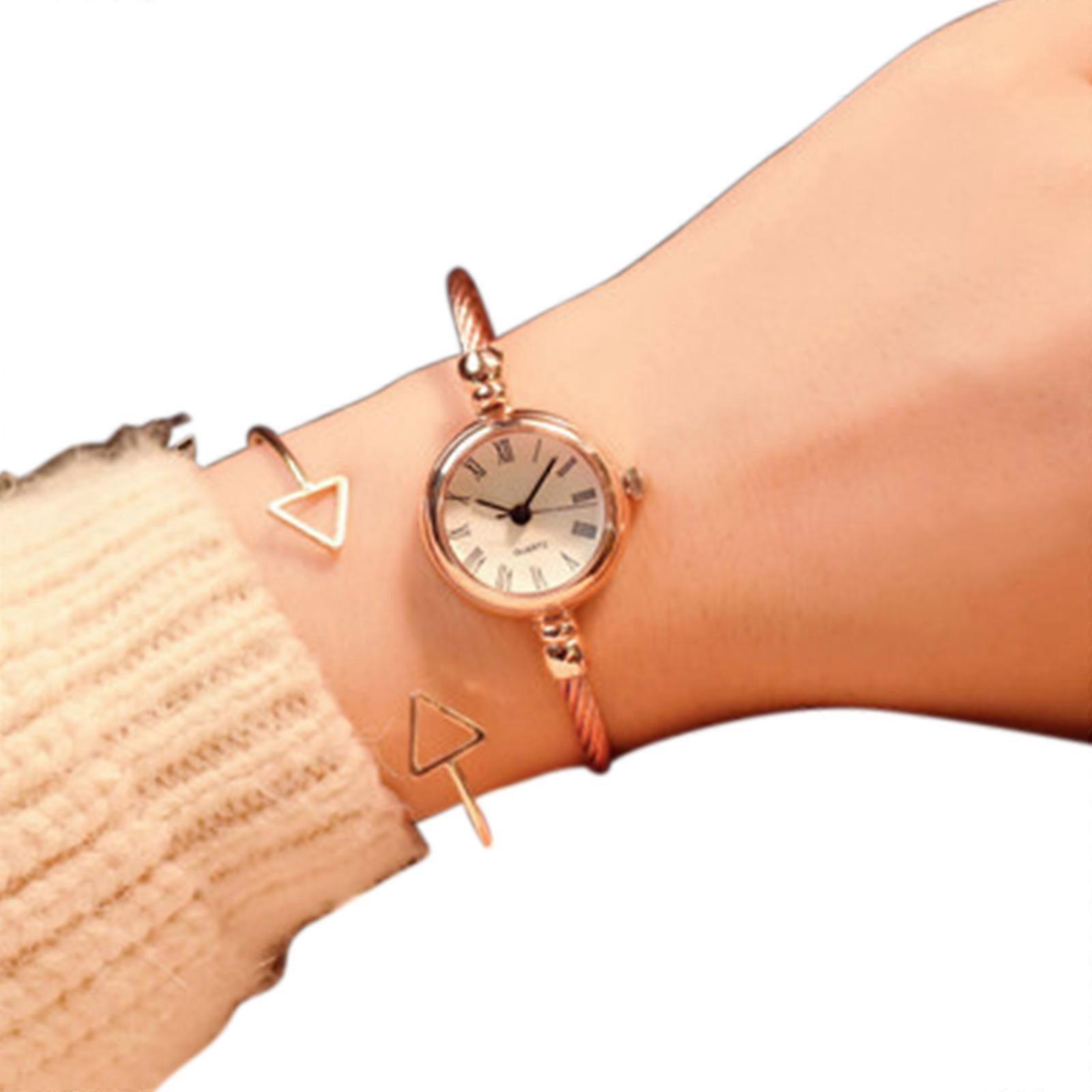 Kvinders Mode Armbånd Watch Rustfrit stål Damer Quartz armbåndsur Retro Ulzzang mærke