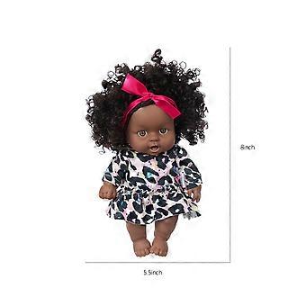 Reborn Baby Dolls Realistic 8 Inch Black Baby Dolls With Clothes A,frican Realistic Baby Washable Kids Girls