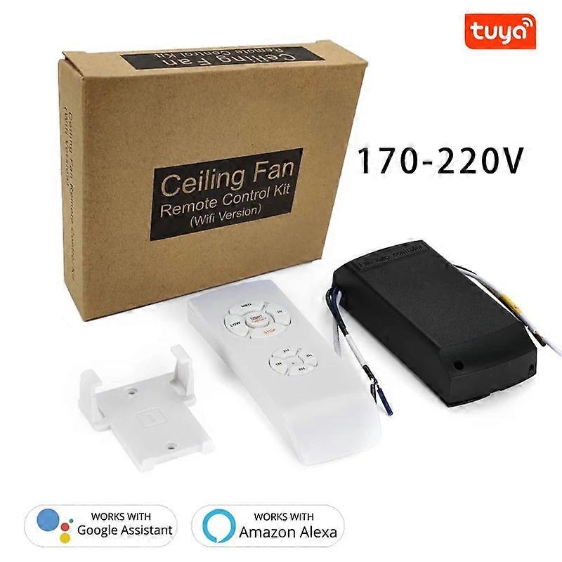 Tuya Smart Life Controller Ventilatore Da Soffitto WIFI Kit Luce Ventilatore Con Telecomando RF APP Interruttore Di Velocità Dimmer Funziona Con Alexa Google