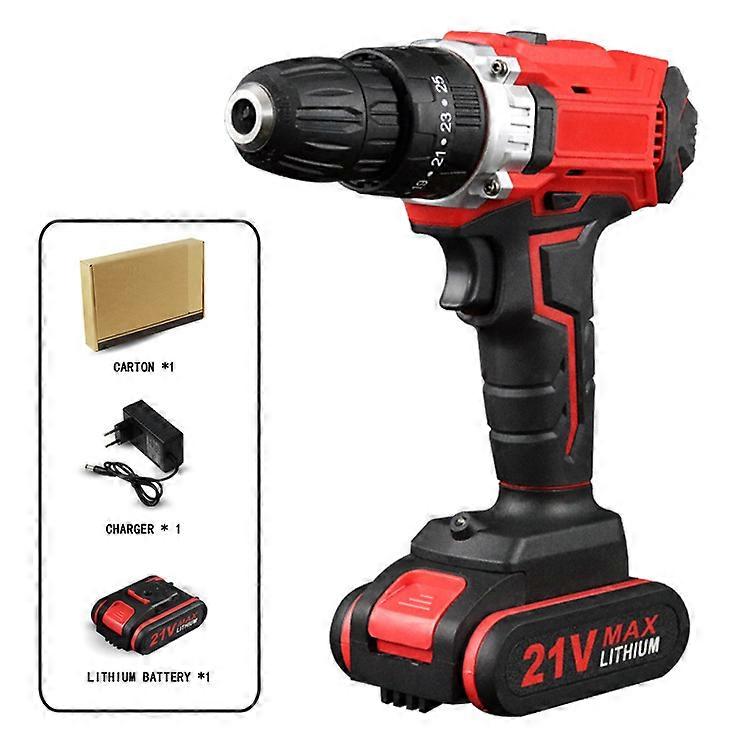 21V Electric Cordless Screwdriver 2 Functions Wireless Impact Drill Mini Lithium Battery Charging Hand Drill