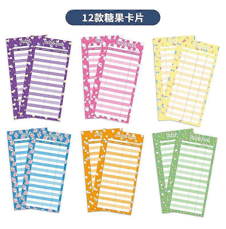 50 Sheets Portable Budget Sheets Cash Binder Refills Daily Expense Record Cards Expense Tracker