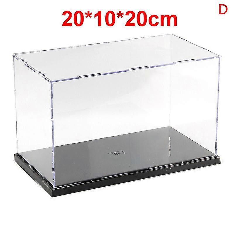 Perspex Acrylic Display Case H Box Plastic Base Dustproof Figure Trophy