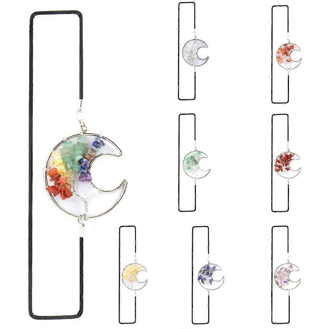 Bookmarks Crystal Moon Tree of Life Handmade Personalized Elastic Rope Rubber Band Bookmarks 1 pc (D-5)
