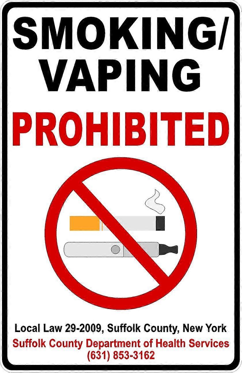 Smoking/Vaping Prohibited Sign. 8x12 Metal.