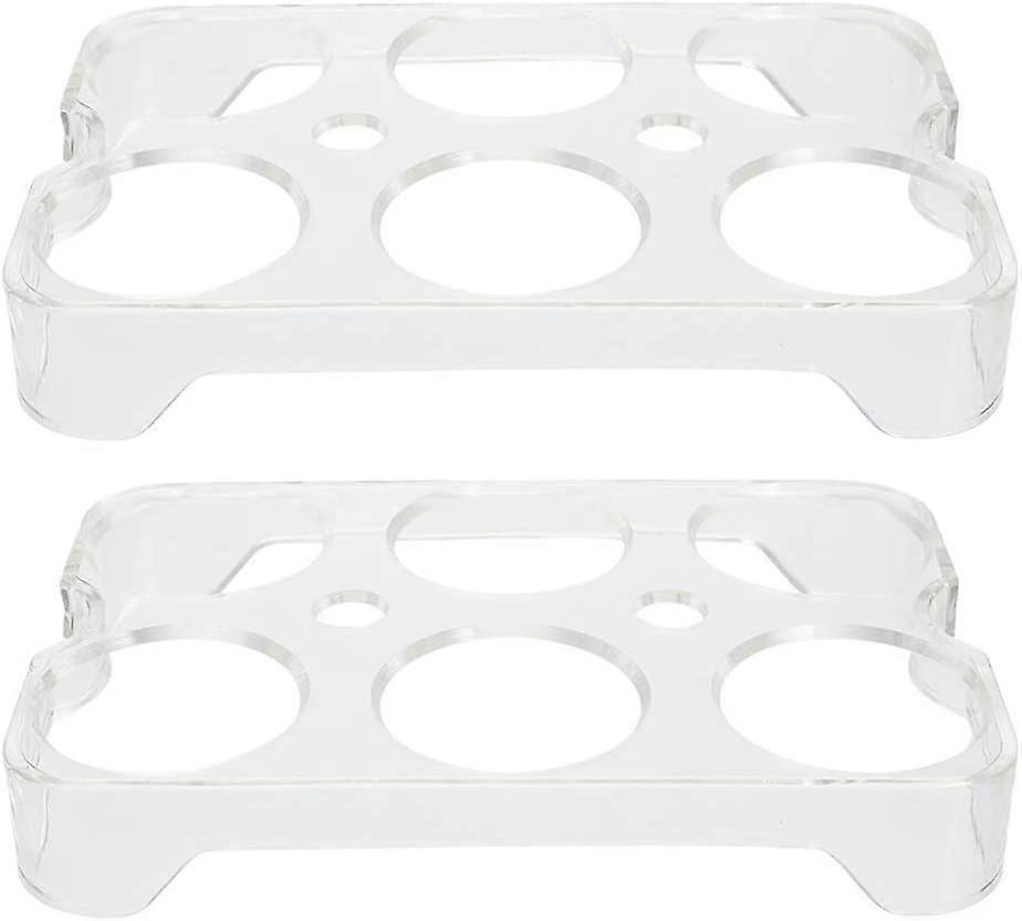 2 Pieces Refrigerator Shelf Egg Rack Box Drawer Egg Storage Box Six Compartments (4-D-W)