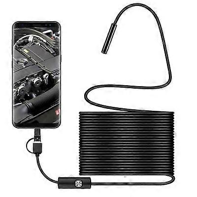 1m/1.5m/2m Endoscope Camera Waterproof Endoscope Borescope Adjustable Soft Wire 7mm Type-C USB Inspection Camea for Car