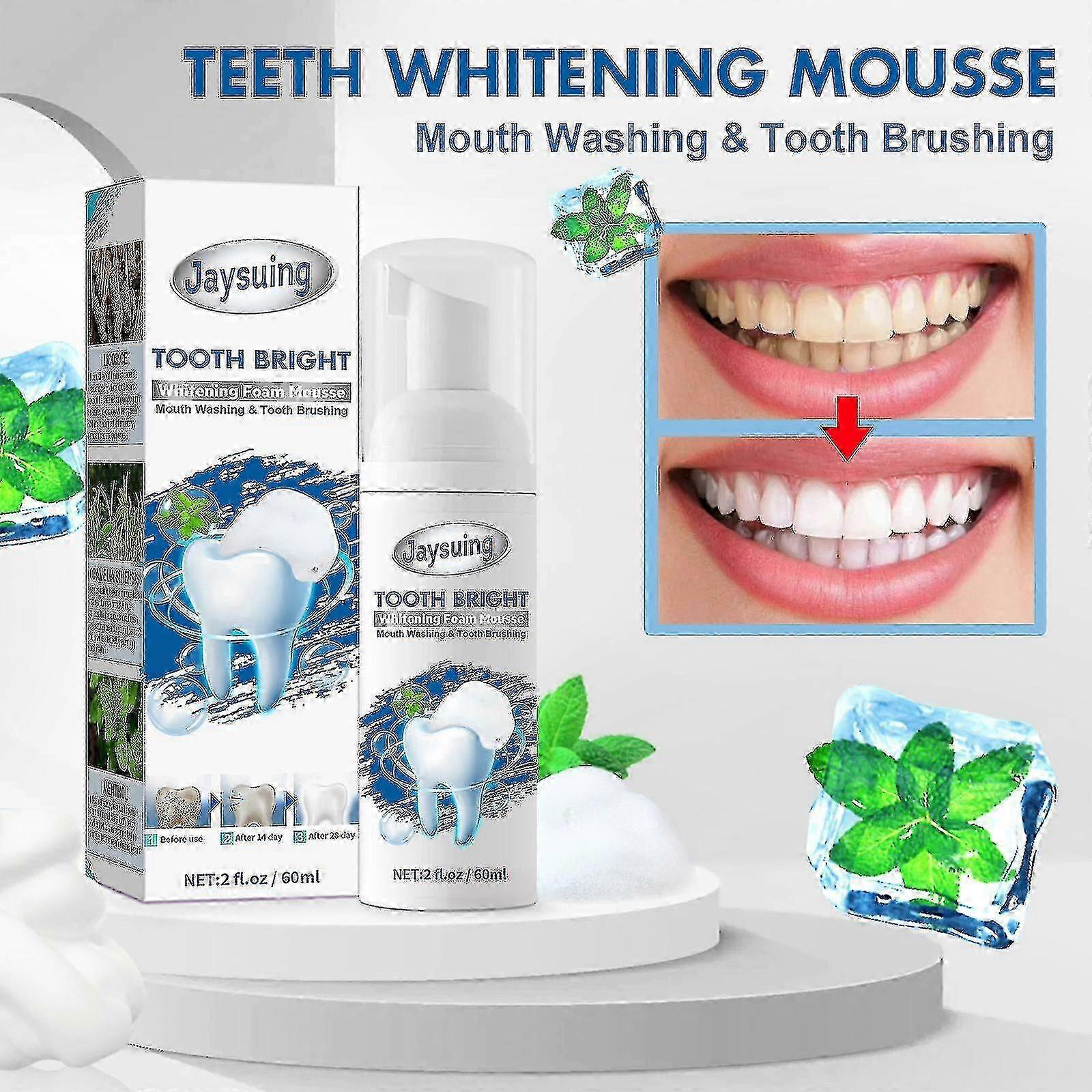 Jaysuing whitening mousse toothpaste teeth whitening portable oral cleaning bad breath tartar foam toothpaste BF