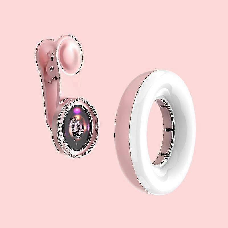 Universal Ring Clip Light with 15x Macro Lens for Mobile Phone Fill Light and Selfie - Portable Selfie LED Ring Flash Light Phone Selfie Lamp