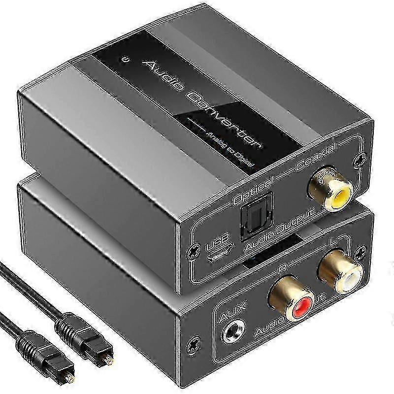 Convertisseur Audio Analogique Vers Numérique Rca Vers Optique Avec Câble Optique Audio Numérique Toslink Et Coaxi - JA