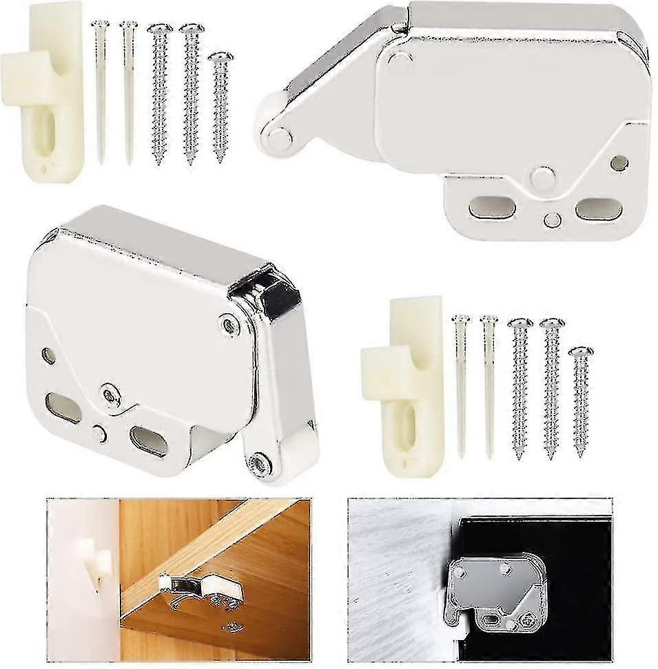 4 Pieces Touch Release Latch Automatic Spring Buckle Pp Push-off Roller Buckle