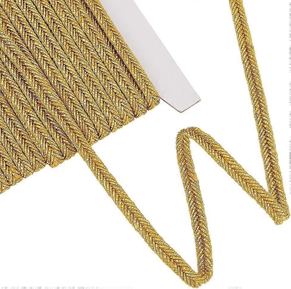 10 Yards Metallic Gimp Braid Cord 1/4 inch Wide Thread String Goldnord Metallic Tinsel Cord Polyester Beading String Knotting Cord for Hair Decoration