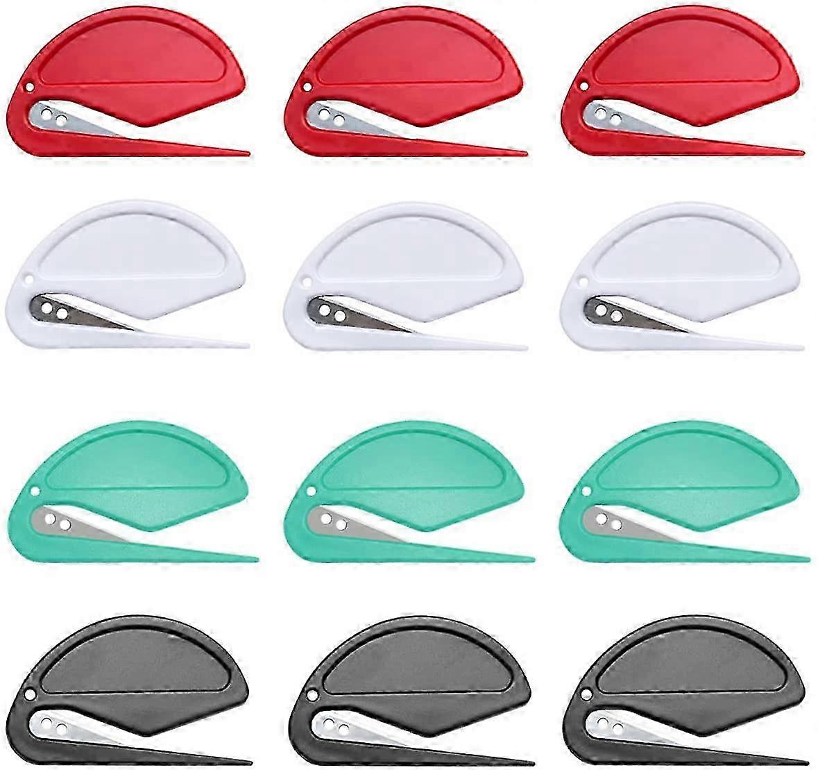 12pcs envelope slitter em 4 cores, abridores de cartas coloridas para abridor de envelopes