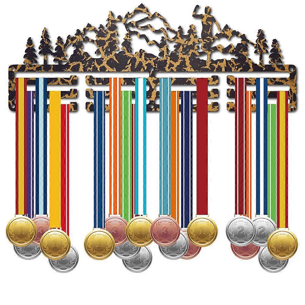 Fission Pattern Iron Medal Hanger Holder Display Wall Rack with Screws Sports 160x400mm Hole: 5mm