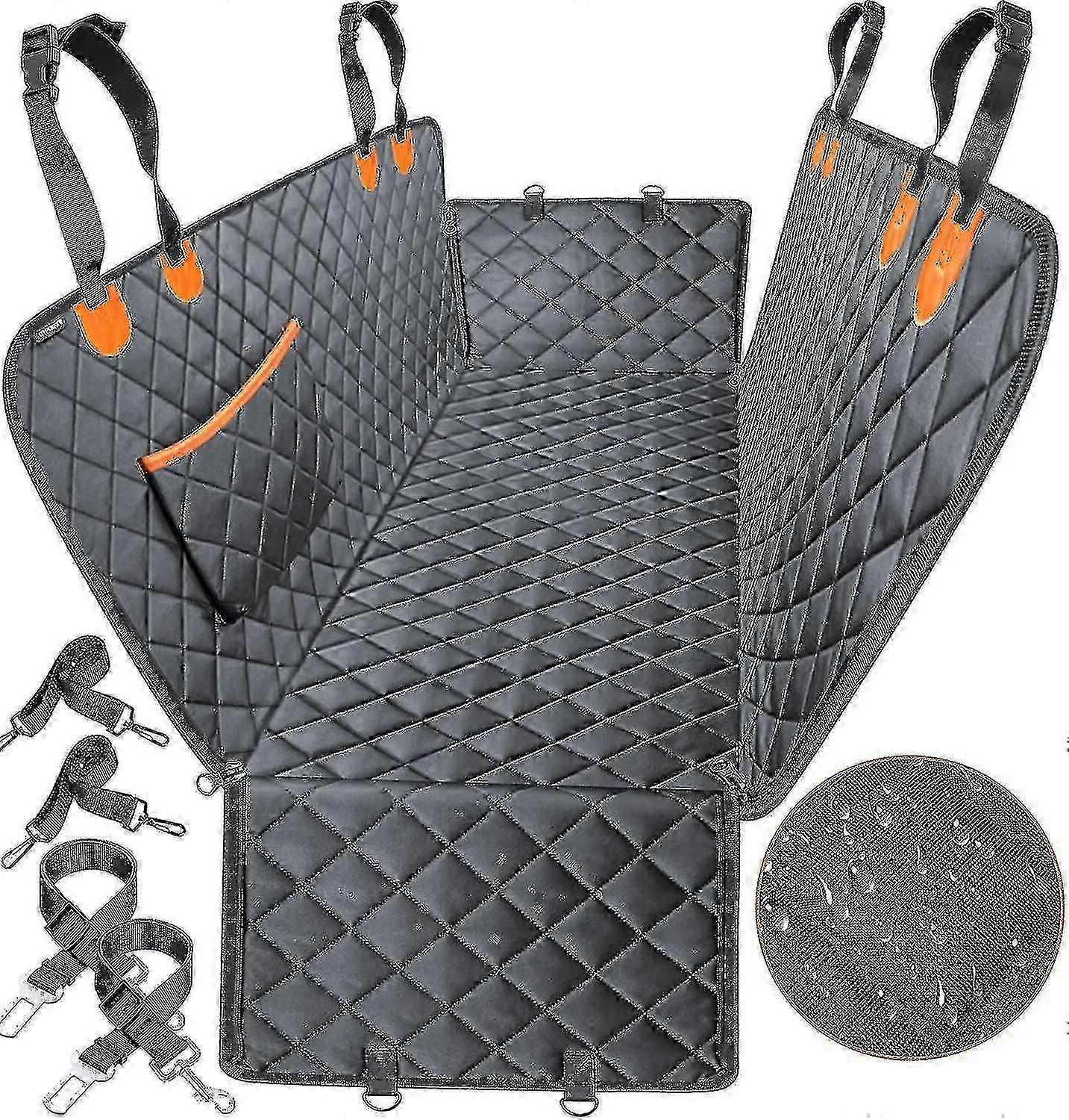 犬用シートカバーペットカーシートカバー100%防水ペットシートカバーハンモック600dヘビーデューティーアンチスクラッチ滑り止め耐久性のあるソフトペットバックシートカバー