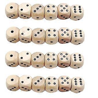 20 pcs colorido dados de madeira jogando dados de dados de festa de construção de madeira de dados de dados de jogos suprimentos