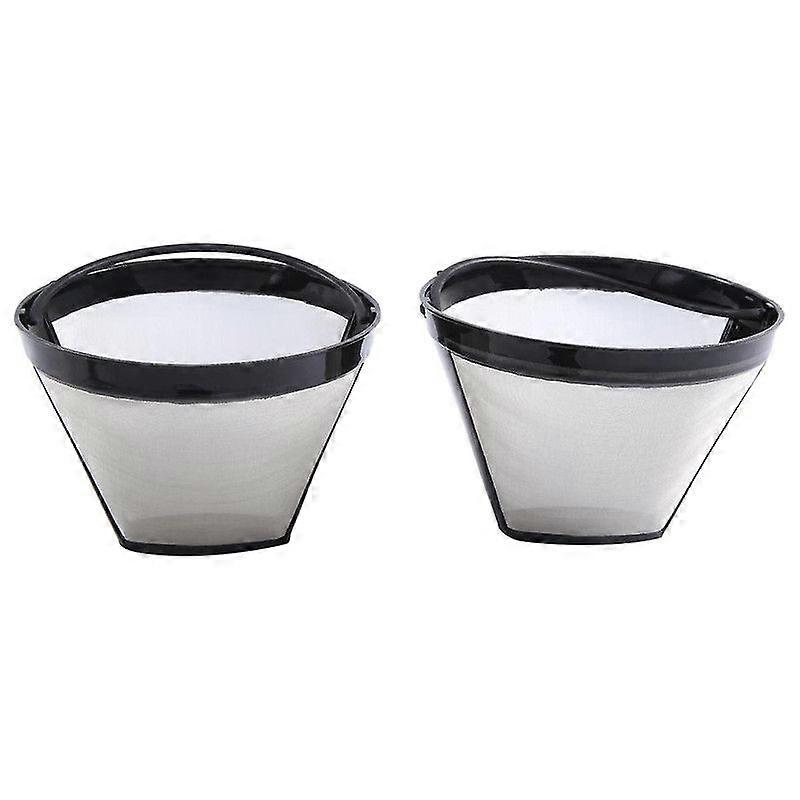 2 Pcs Reusable Cone Coffee Maker Filters for Coffee Bar Brewer Replacement Permanent Basket Filters