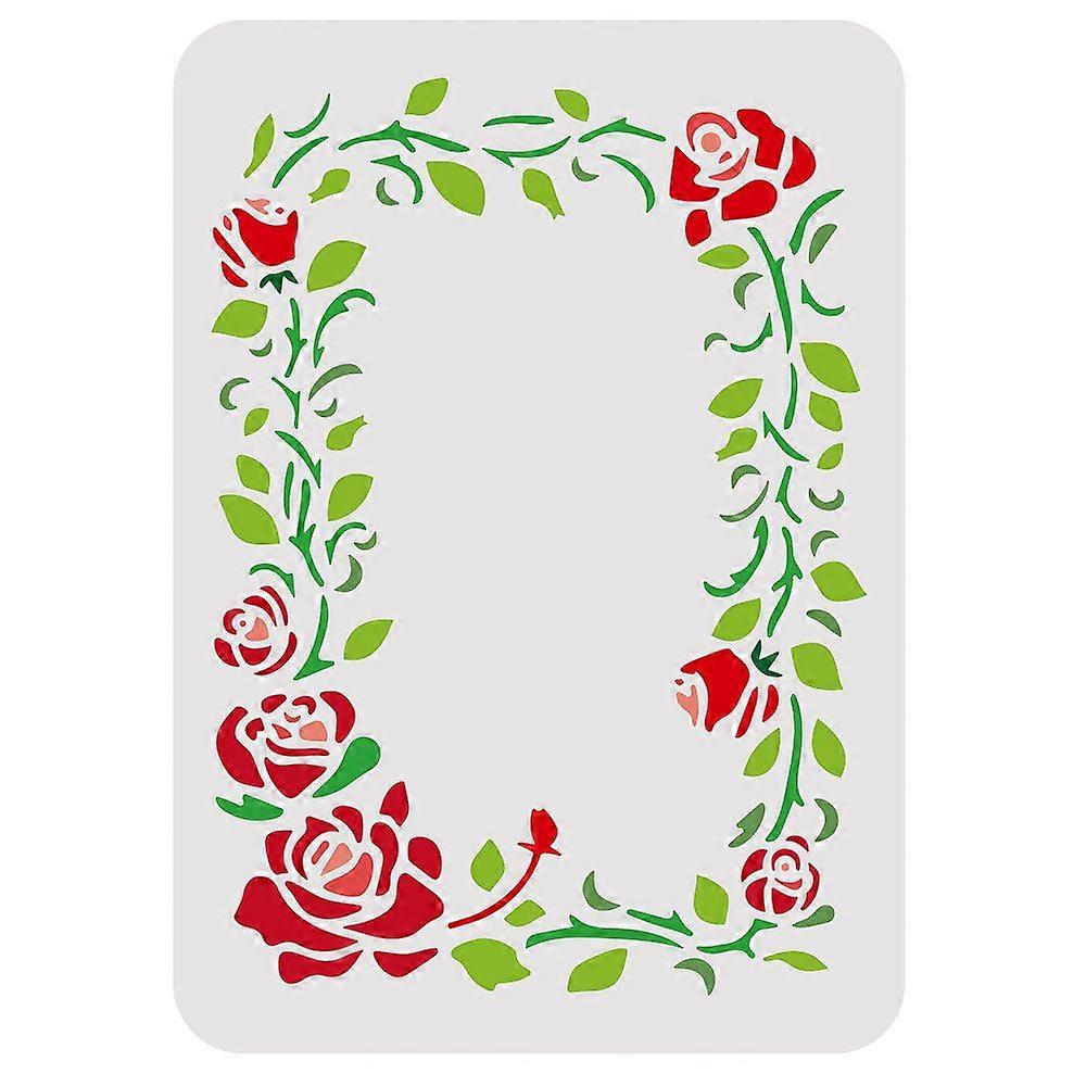 1pc Large Plastic Reusable Drawing Painting Stencils Templates for Painting on Scrapbook Fabric Tiles Floor Furniture Wood Rectangle Plants Pattern 29