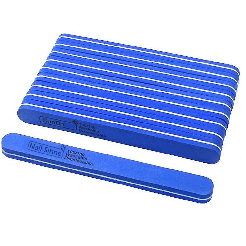 20PCS Nail Polishing Strip Sponge File Double Sided-Bluemake up