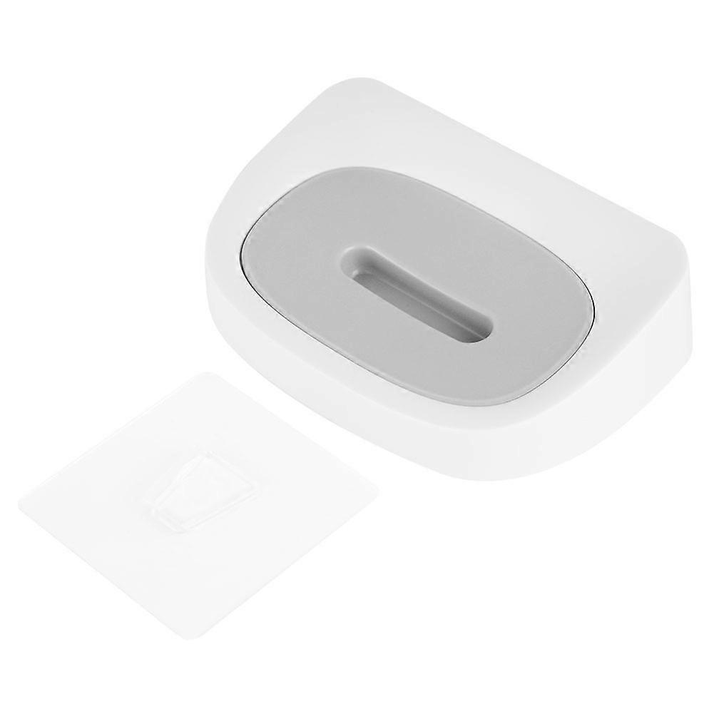 Wall Mounted Double Layer Soap Holder Box Rack Bathroom Household Organizer (Gray)