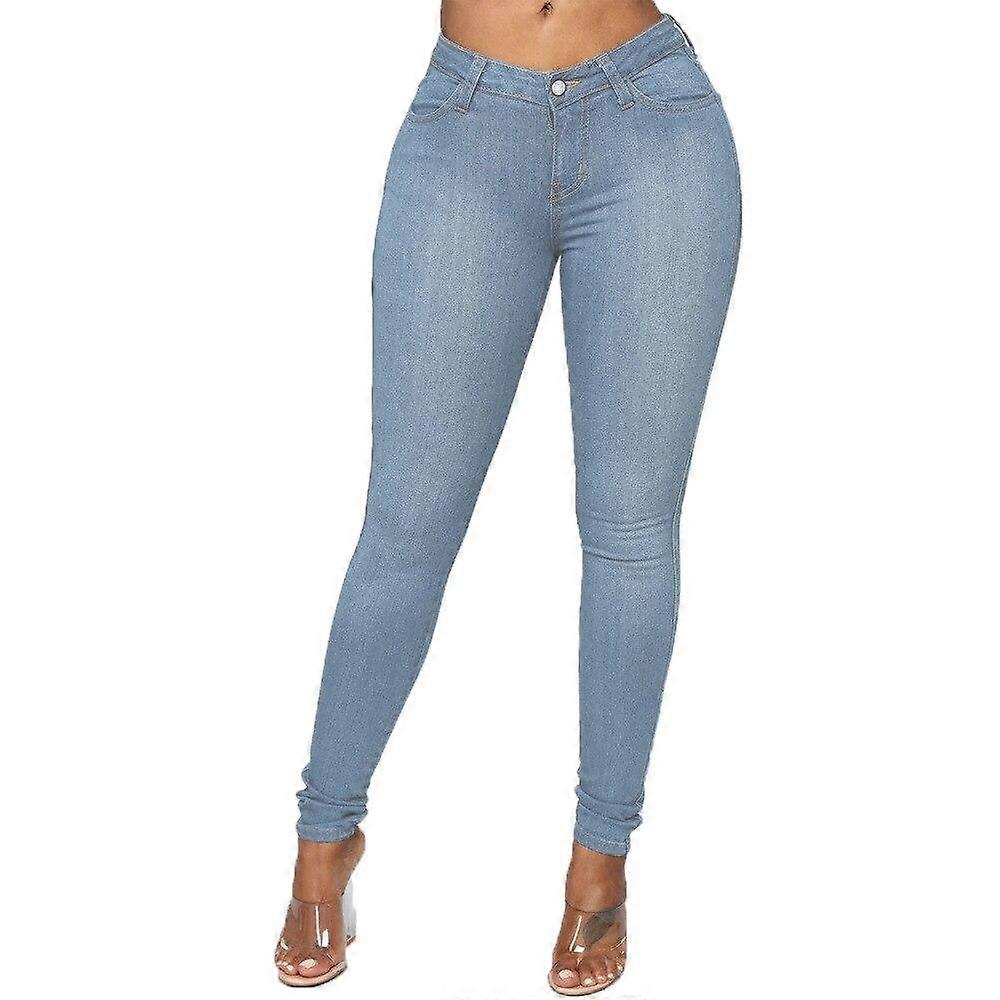 Women High Waist Denim Jeans Skinny Pencil Pants Plus Size Xs-6Xl