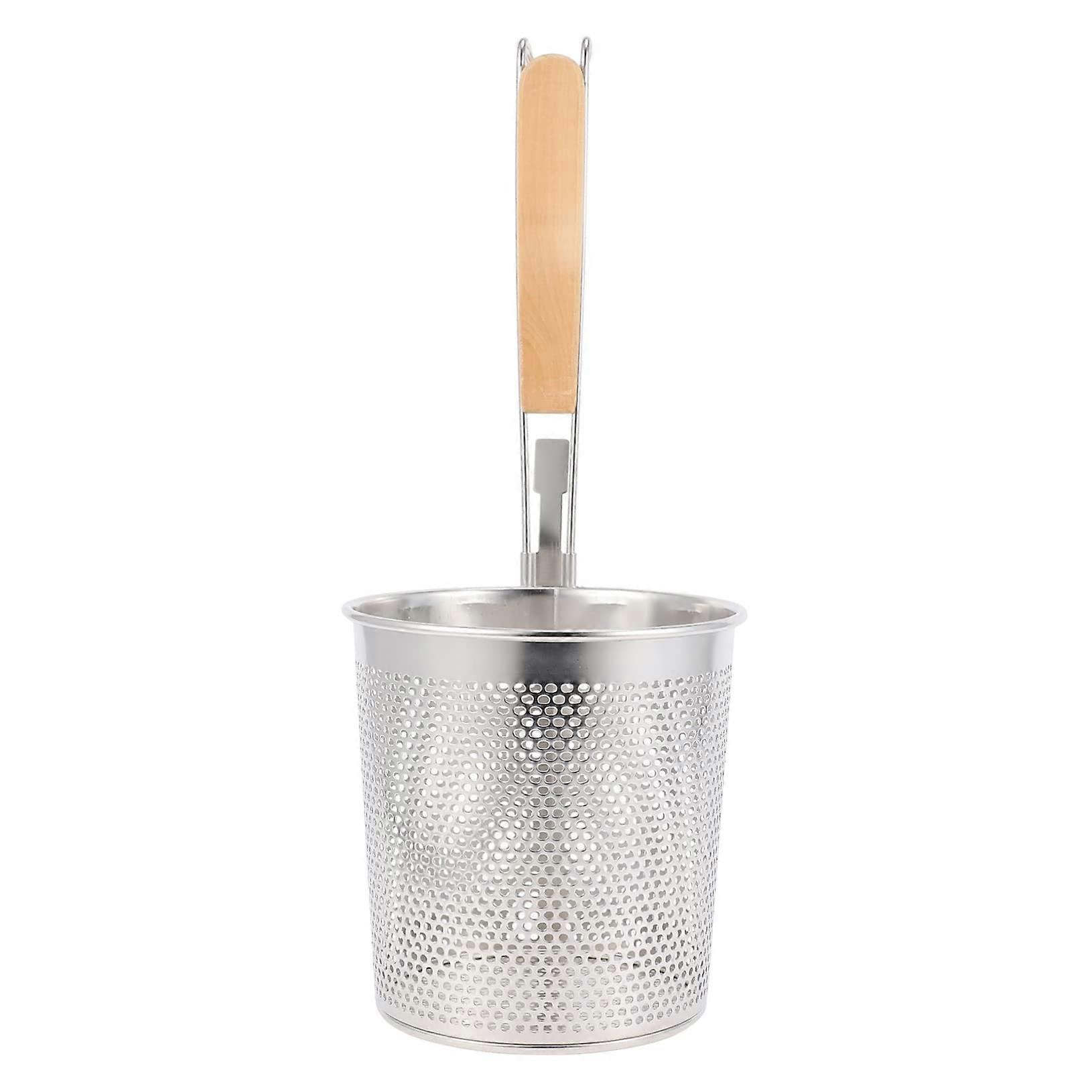 Stainless Steel Fine Mesh Strainer - Handle for Cooking Oil Filtering and Food Draining
