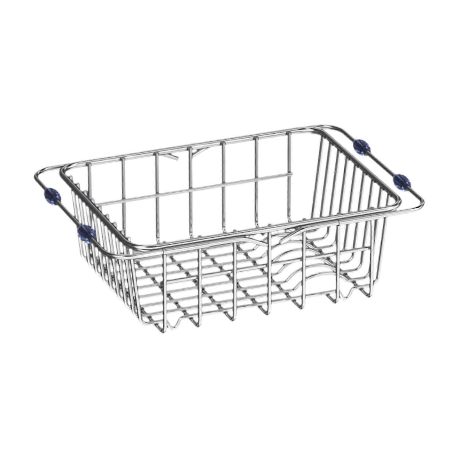 Dish Drying Rack Sink Drain Basket Stainless Steel Rustproof Sturdy Adjustable