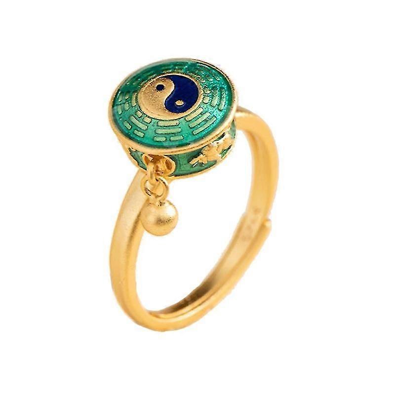 Tai Chi Yin Yang Rotatable Bagua Women's Men's Alloy Balance Ring