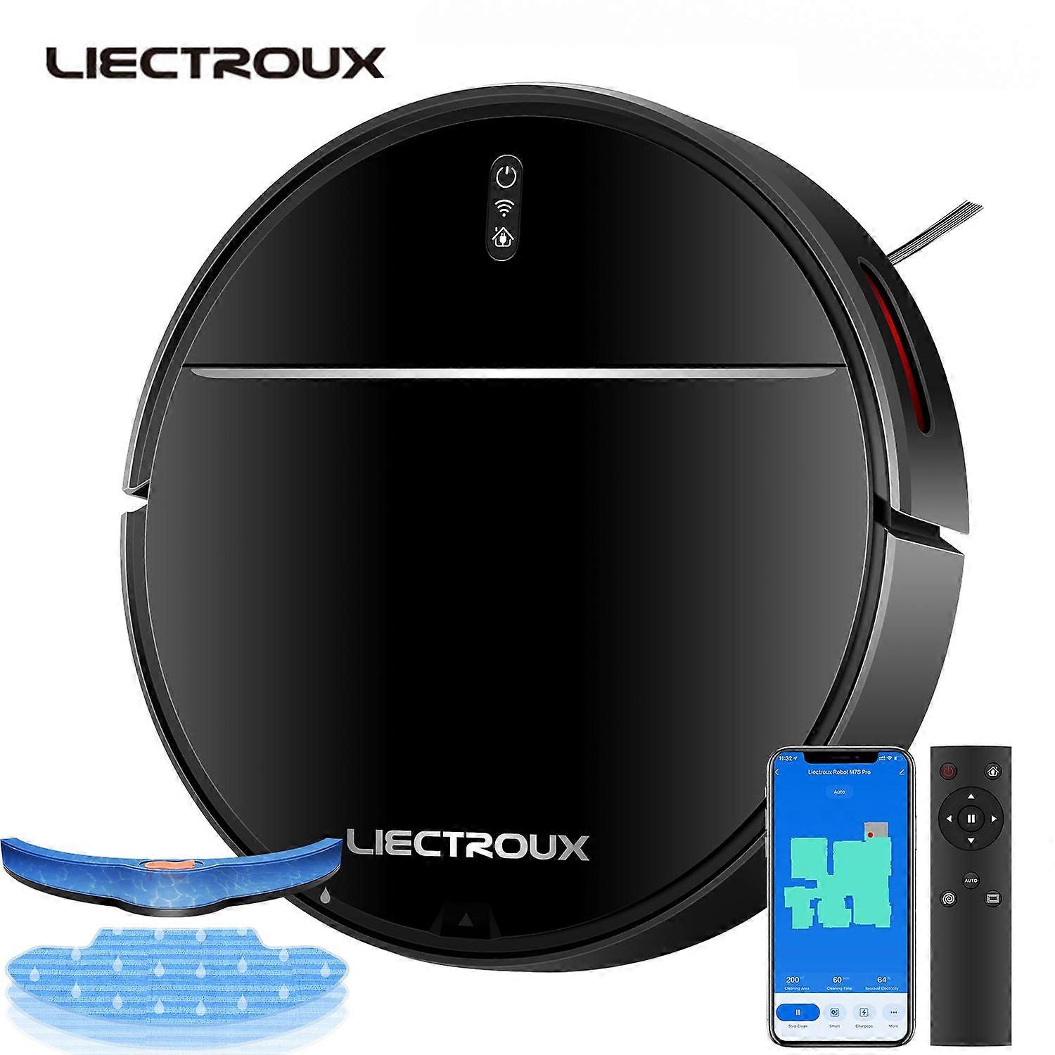 LIECTROUX M7SPRO Robot Vacuum Cleaner,  with Mop APP Control HomeCleaning Sweeping , map navigation, 4000PA , 4400mAh