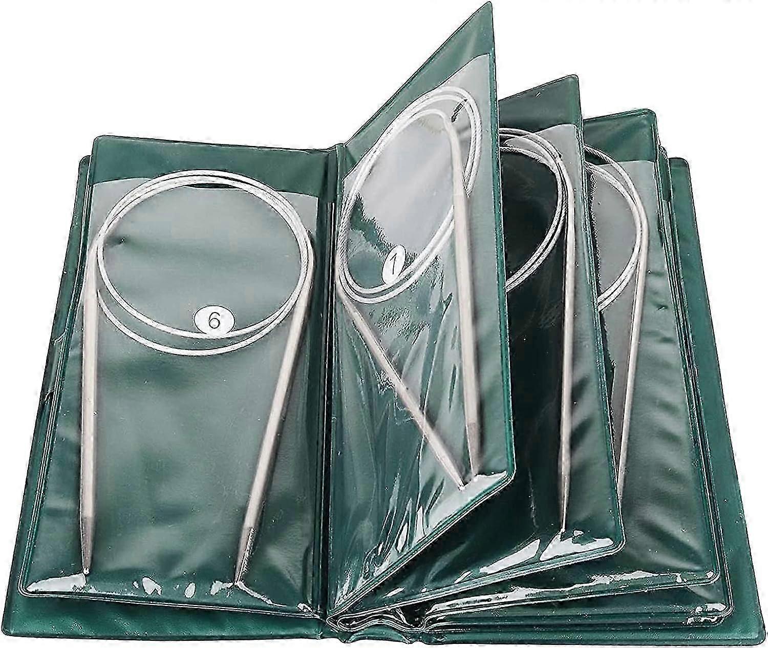 Circular Knitting Needle Set Beginners, 65cm Metal Circular Needles with Housing and Gauge, Lightweight Circular Knitting Needles