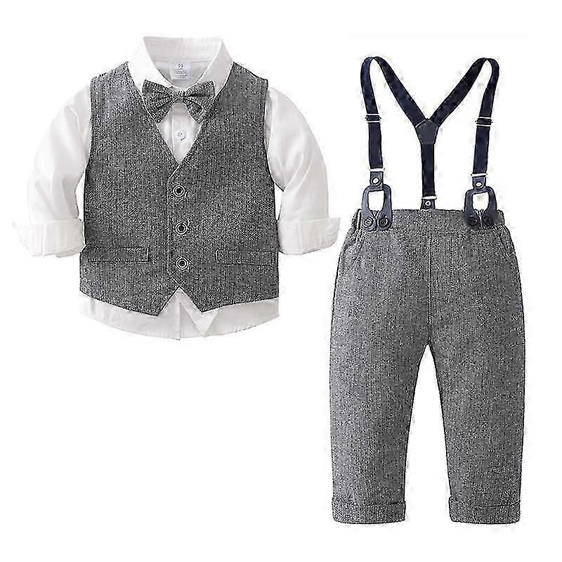 男の子スーツキッズパンツとベストセット幼児の結婚式の衣装のためのフォーマルドレス