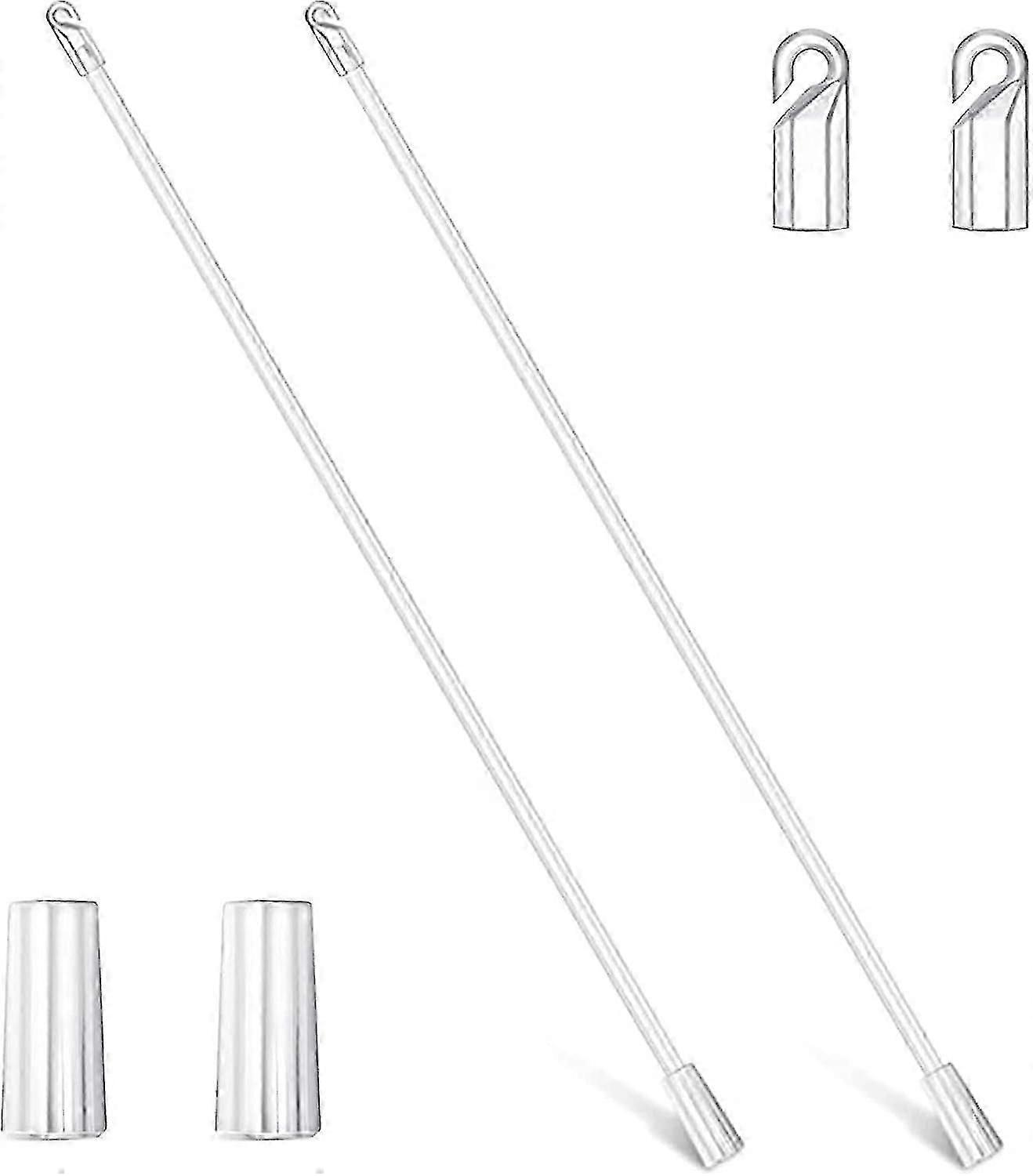 2pcs 43cm baghetă oarbă pentru jaluzele, deschizător de perdele din plastic transparent tije de tragere jaluzele verticale stick de înlocuire cu cârlige pentru biroul de acasă