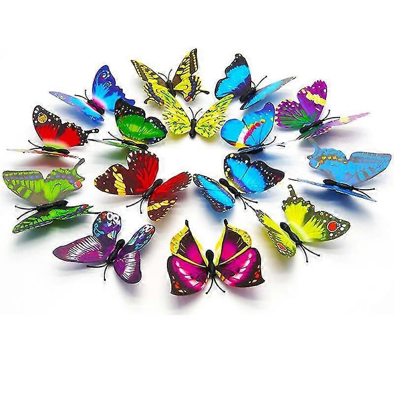 50pcs Random Color 3d Simulation Butterfly Sticker For Wedding Decoration Retro Art Handbook Diary Diy Decor For Album Notebook